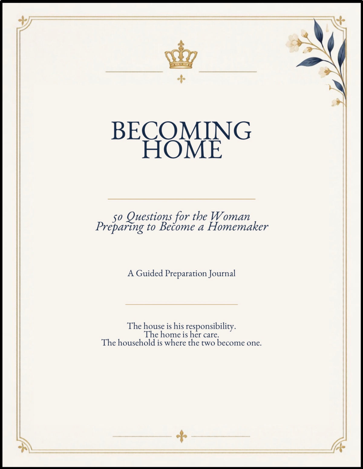 BECOMING HOME: 50 Questions for the Woman Preparing to Become a Homemaker